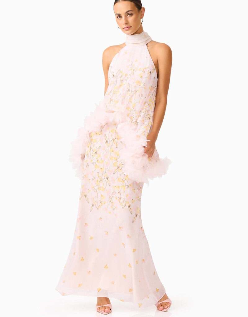 Elliatt Tulsia Floral Cape Maxi Dress Gown