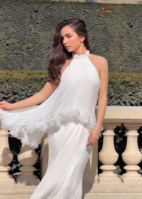 Elliatt Poppy Cape Layered Gown Maxi Dress
