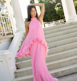 Elliatt Poppy Cape Layered Gown Maxi Dress