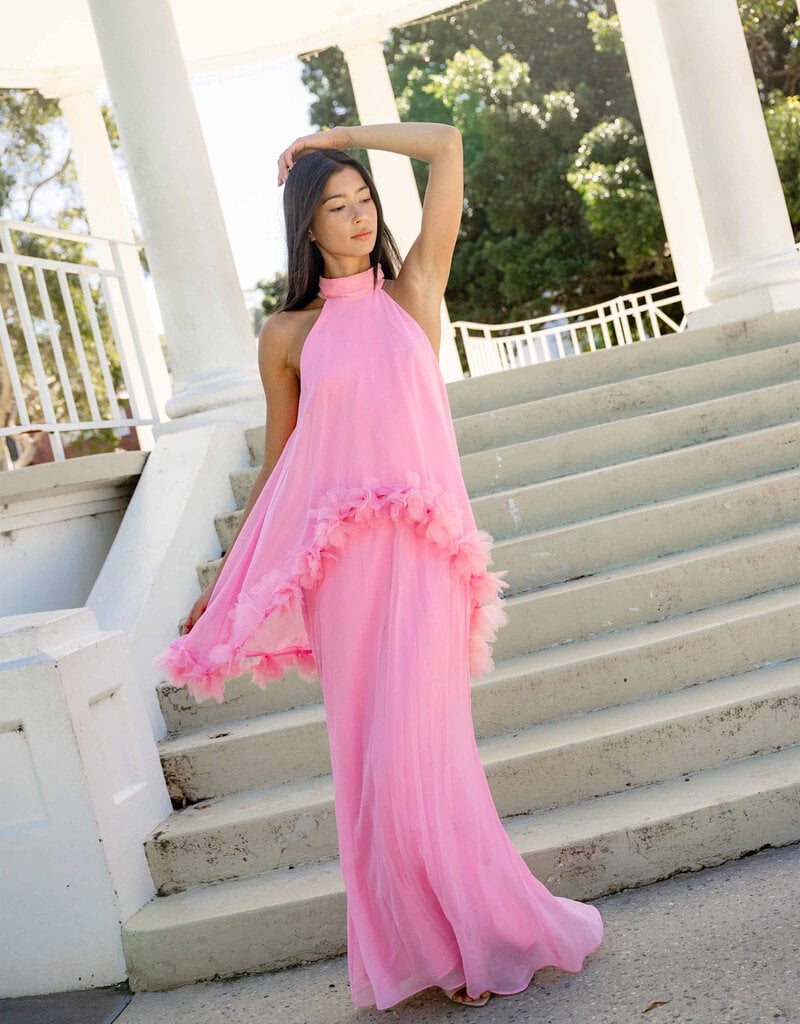 Elliatt Poppy Cape Layered Gown Maxi Dress