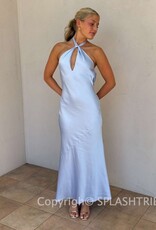 Tessa Satin Keyhole Halter Maxi Dress