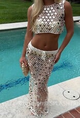 Soleil Knit Paillette Maxi Skirt