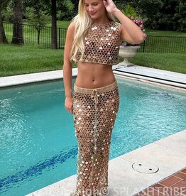 Soleil Knit Paillette Maxi Skirt