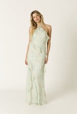 Cece Floral Halter Cascading Maxi Dress