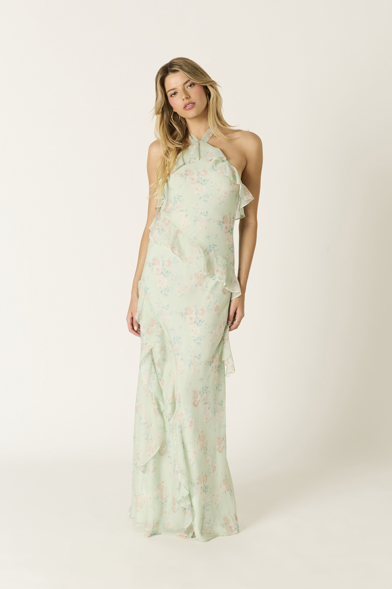 cece halter dress CeCe Women's V-Neck Halter Sleeveless Maxi Dress