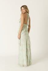 Cece Floral Halter Cascading Maxi Dress