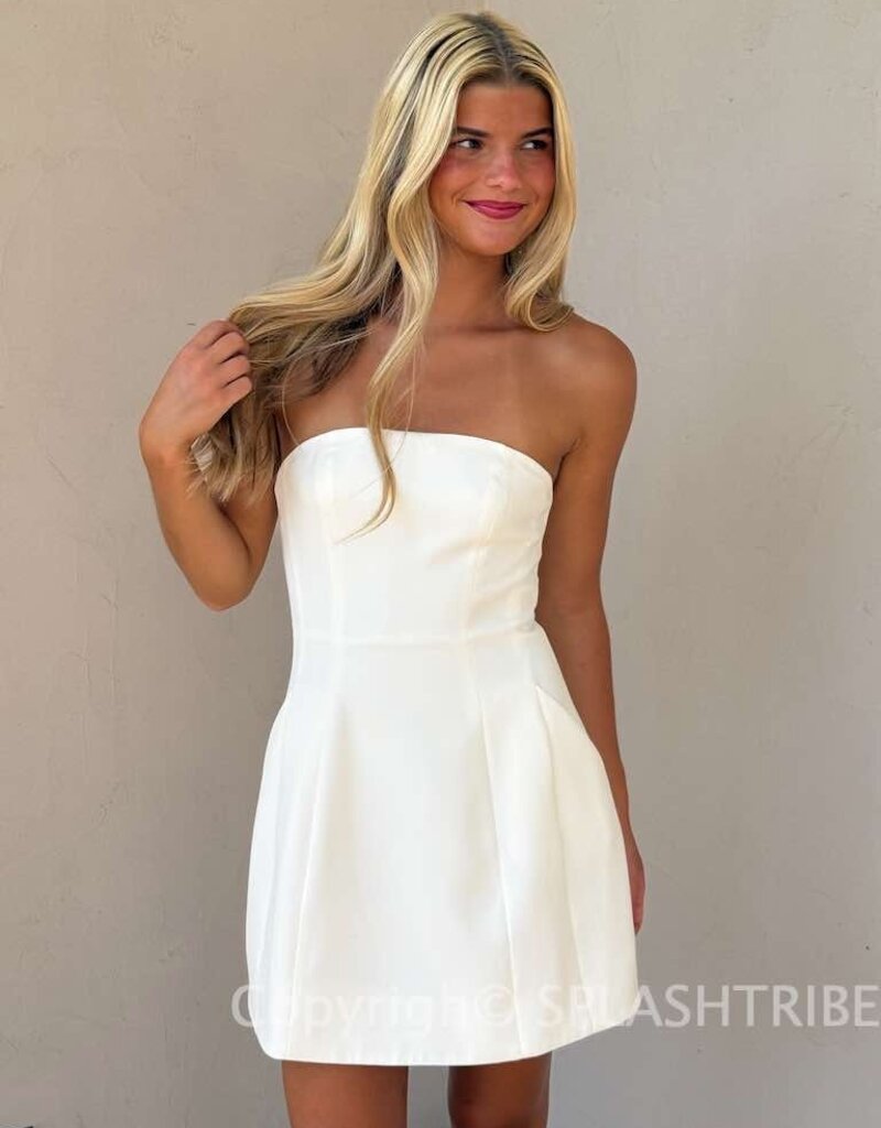 Poppy Strapless A Line Mini Dress