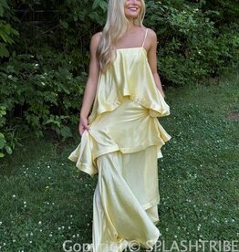 Elliatt Tilly Tiered Satin Maxi Dress