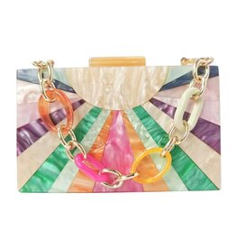 Celeste Acrylic Clutch Bag Cream