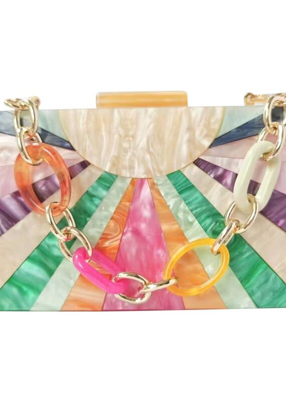 Celeste Acrylic Clutch Bag Cream