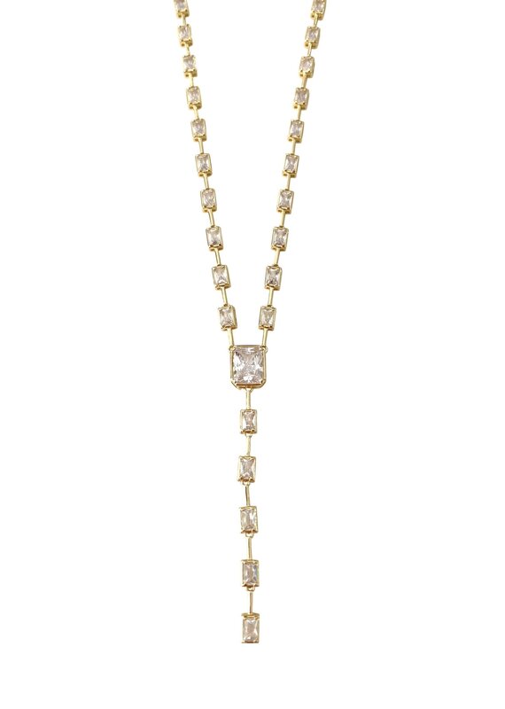 Jane CZ. Lariat Necklace