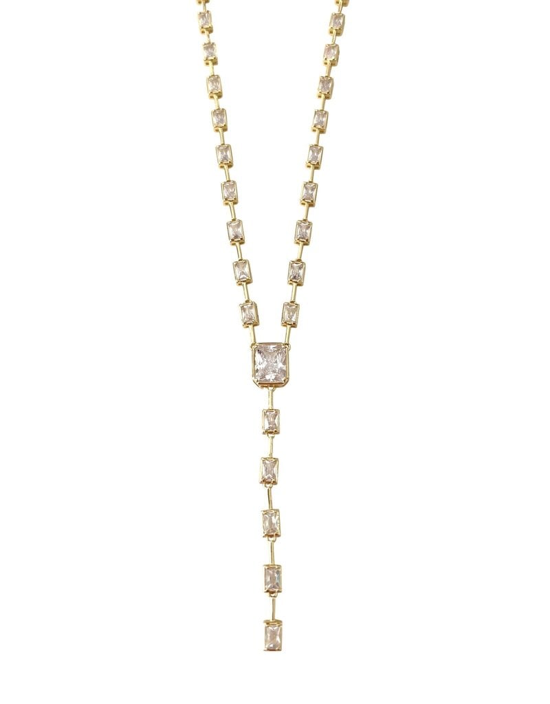Jane CZ. Lariat Necklace