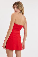Ava Strapless Belted Skort Mini Dress