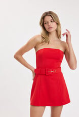 Ava Strapless Belted Skort Mini Dress