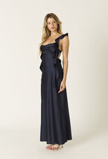 Jinea Satin Frill Maxi Dress