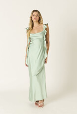 Jinea Satin Frill Maxi Dress