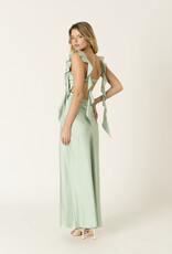 Jinea Satin Frill Maxi Dress