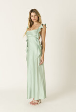 Jinea Satin Frill Maxi Dress