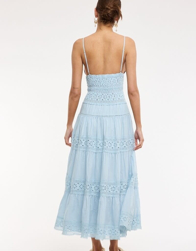 Floral Embossed Lace Solid Midi Dress