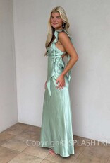 Jinea Satin Frill Maxi Dress