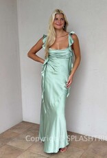 Jinea Satin Frill Maxi Dress
