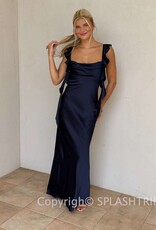 Jinea Satin Frill Maxi Dress