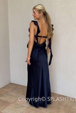 Jinea Satin Frill Maxi Dress