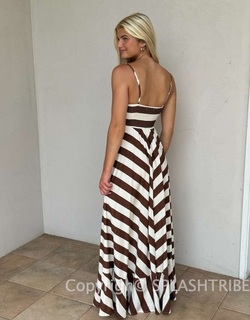 Audrey Cami Strap Striped Maxi Dress