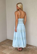 Floral Embossed Lace Solid Midi Dress