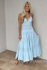 Floral Embossed Lace Solid Midi Dress