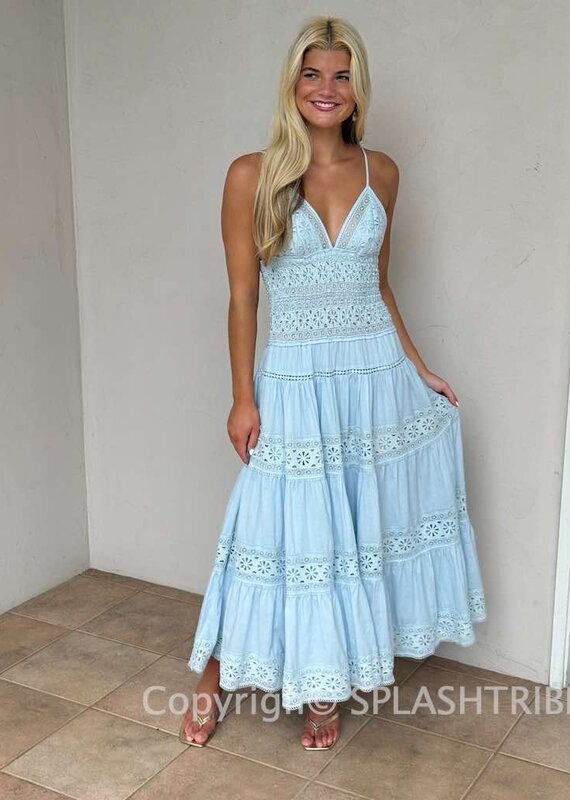 Floral Embossed Lace Solid Midi Dress