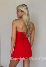 Ava Strapless Belted Skort Mini Dress