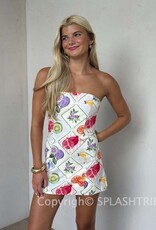 Fruit Set Strapless Mini Dress