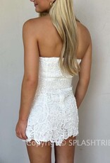 Ava Lace Strapless Belted Skort Mini Dress