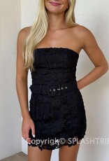 Ava Lace Strapless Belted Skort Mini Dress