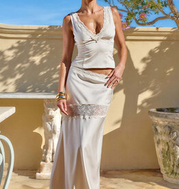 Amara Lace Trim Maxi Skirt