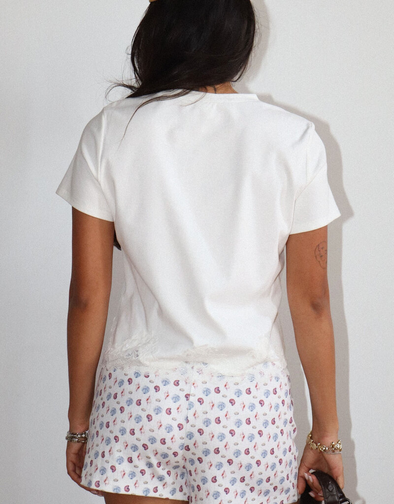 Lace Trim Short Sleeve Tee