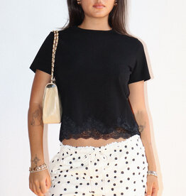 Lace Trim Short Sleeve Tee