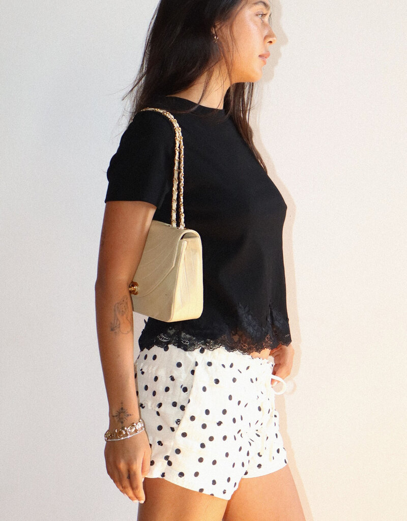 Lace Trim Short Sleeve Tee