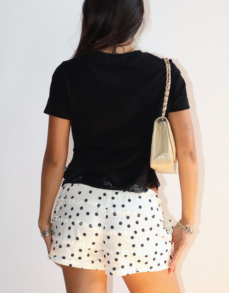 Lace Trim Short Sleeve Tee