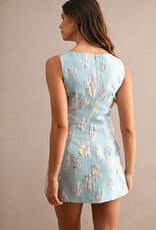 Anna Sleeveless Floral Jacquard Mini Dress