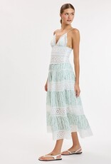 Floral Embossed Lace Floral Midi Dress