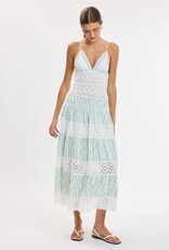 Floral Embossed Lace Floral Midi Dress
