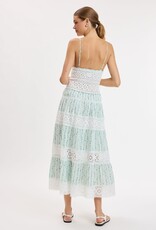 Floral Embossed Lace Floral Midi Dress