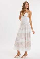 Floral Embossed Lace Floral Midi Dress