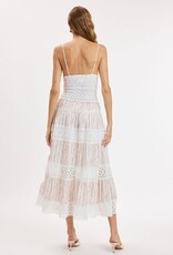 Floral Embossed Lace Floral Midi Dress