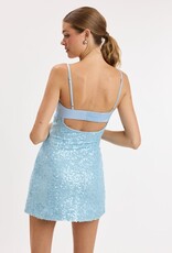Everly Satin Bust Tiny Sequin Mini Dress