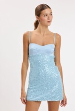 Everly Satin Bust Tiny Sequin Mini Dress