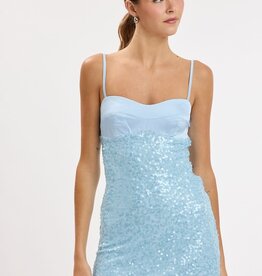 Everly Satin Bust Tiny Sequin Mini Dress