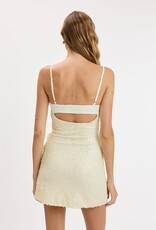 Everly Satin Bust Tiny Sequin Mini Dress
